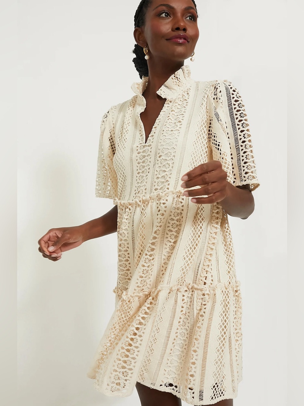 TUCKERNUCK Sand Crochet Lace Crawford Dress Size Small